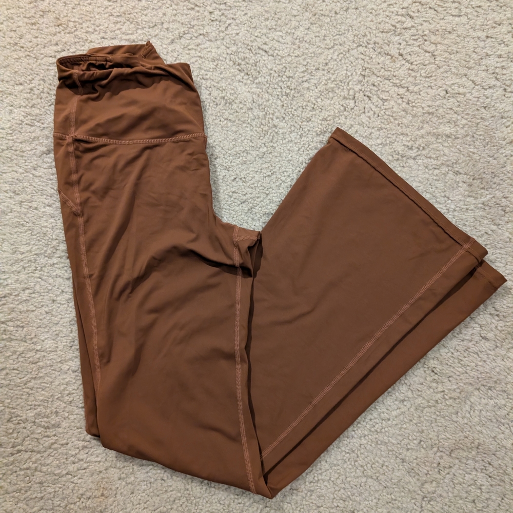 Brown Flared Yoga Pants